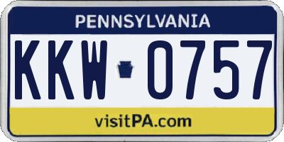 PA license plate KKW0757