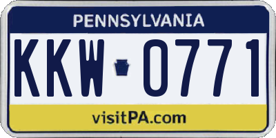PA license plate KKW0771
