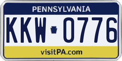 PA license plate KKW0776