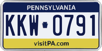 PA license plate KKW0791