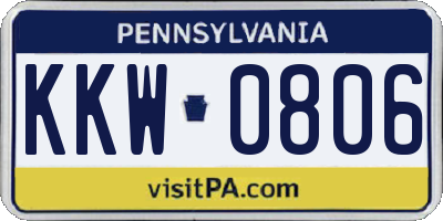 PA license plate KKW0806