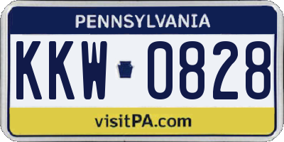 PA license plate KKW0828
