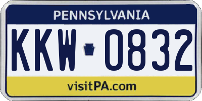 PA license plate KKW0832
