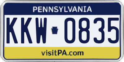 PA license plate KKW0835