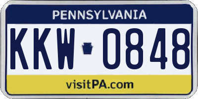 PA license plate KKW0848