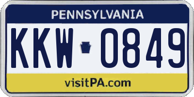 PA license plate KKW0849