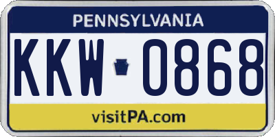PA license plate KKW0868