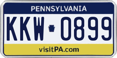 PA license plate KKW0899