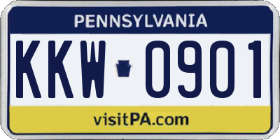 PA license plate KKW0901