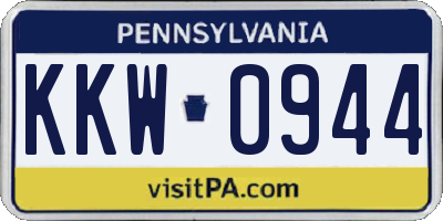 PA license plate KKW0944