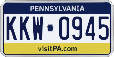 PA license plate KKW0945