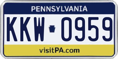 PA license plate KKW0959