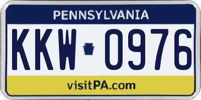PA license plate KKW0976