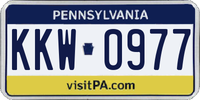 PA license plate KKW0977