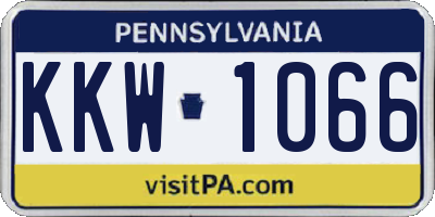 PA license plate KKW1066