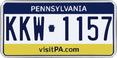 PA license plate KKW1157