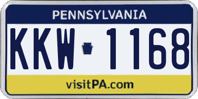PA license plate KKW1168