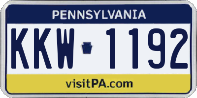 PA license plate KKW1192