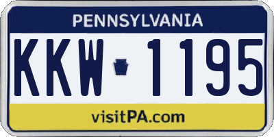 PA license plate KKW1195