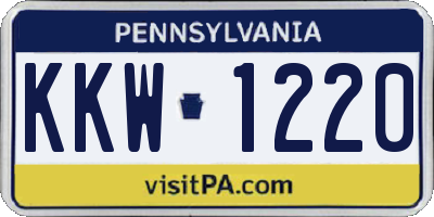 PA license plate KKW1220