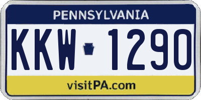 PA license plate KKW1290