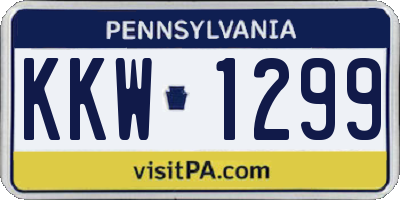 PA license plate KKW1299