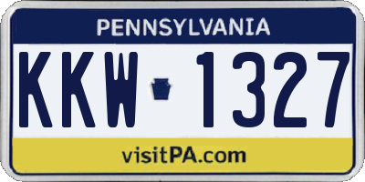 PA license plate KKW1327