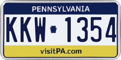 PA license plate KKW1354