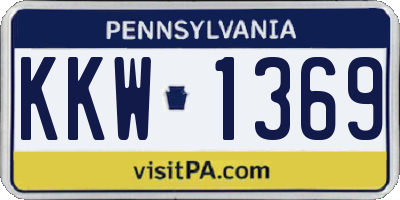 PA license plate KKW1369