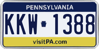 PA license plate KKW1388