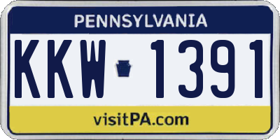 PA license plate KKW1391