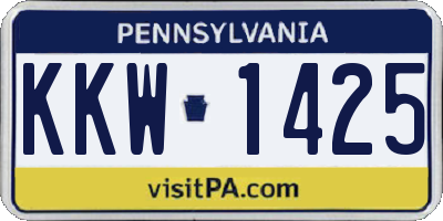 PA license plate KKW1425