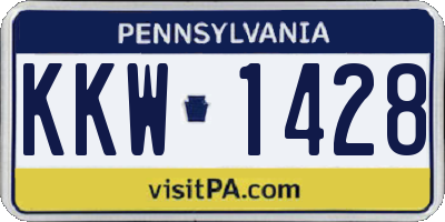 PA license plate KKW1428