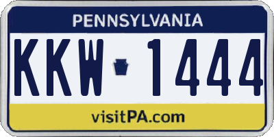 PA license plate KKW1444