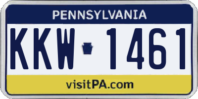 PA license plate KKW1461