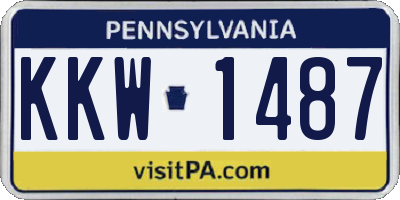 PA license plate KKW1487