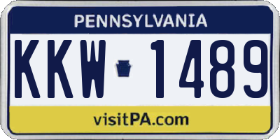 PA license plate KKW1489