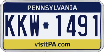 PA license plate KKW1491