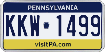 PA license plate KKW1499