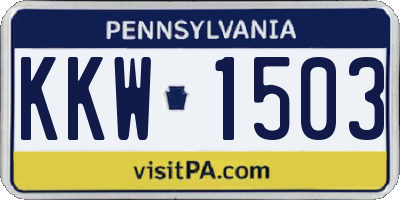 PA license plate KKW1503