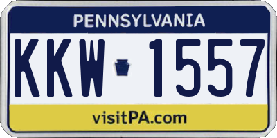 PA license plate KKW1557