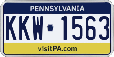 PA license plate KKW1563