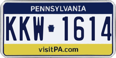 PA license plate KKW1614