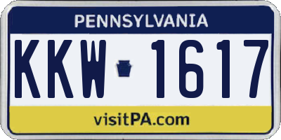 PA license plate KKW1617