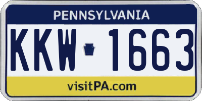 PA license plate KKW1663