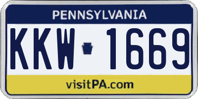PA license plate KKW1669