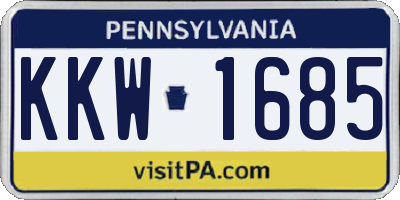 PA license plate KKW1685