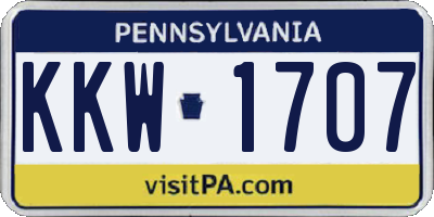 PA license plate KKW1707