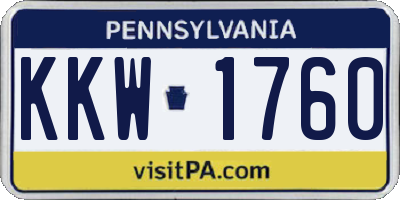 PA license plate KKW1760