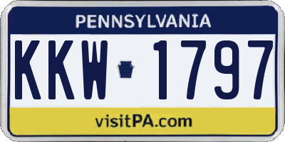 PA license plate KKW1797